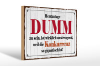Holzschild Spruch 30x20cm Heutzutage DUMM zu sein ist