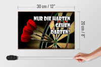 Holzschild Spruch 30x20cm nur die harten gehen darten