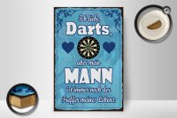 Holzschild Spruch 20x30cm ich liebe Darts aber mein Mann