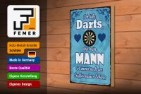 Holzschild Spruch 20x30cm ich liebe Darts aber mein Mann