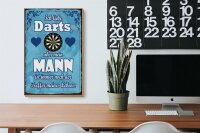 Holzschild Spruch 20x30cm ich liebe Darts aber mein Mann