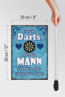 Holzschild Spruch 20x30cm ich liebe Darts aber mein Mann