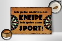 Holzschild Spruch 30x20cm gehe nicht in Kneipe ich Sport