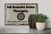 Holzschild Spruch 30x20cm keine Therapie muss zum Darts