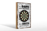 Holzschild Spruch 20x30cm zum Darts spielen geboren