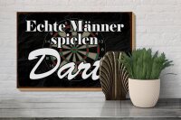 Holzschild Spruch 30x20cm echte Männer spielen Darts