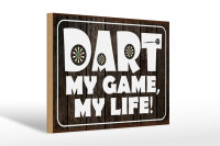 Holzschild Spruch 30x20cm DART my Game my life