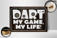 Holzschild Spruch 30x20cm DART my Game my life