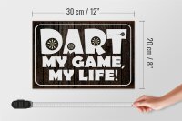 Holzschild Spruch 30x20cm DART my Game my life