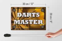 Holzschild Spruch 30x20cm Darts Master Schild deko