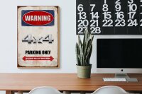 Holzschild Spruch 20x30cm Warning 4x4 Parking only