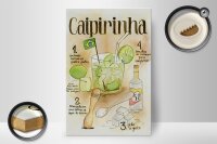 Holzschild Rezept 20x30cm Caipirinha limao dose de cachaca