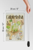 Holzschild Rezept 20x30cm Caipirinha limao dose de cachaca