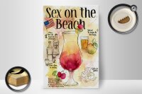 Holzschild Rezept 20x30cm Sex on the Beach Licor Vodka