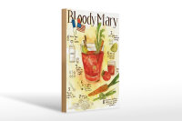 Holzschild Rezept 20x30cm Bloody Mary Vodka limao tomate