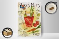 Holzschild Rezept 20x30cm Bloody Mary Vodka limao tomate