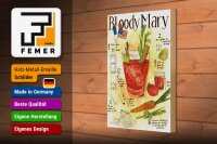 Holzschild Rezept 20x30cm Bloody Mary Vodka limao tomate
