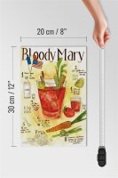 Holzschild Rezept 20x30cm Bloody Mary Vodka limao tomate