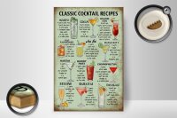 Holzschild Rezept 20x30cm classic Cocktails Recipes Mojito