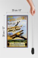 Holzschild Spruch 20x30cm Flugzeug Royal air force Age 18