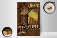 Holzschild Bayern 20x30cm Schloss Neuschwanstein Schwangau
