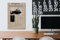 Holzschild Zeitung 20x30cm New York Times Titanic sinks