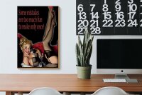 Holzschild Pin Up 20x30cm sexy Frau some mistakes are too