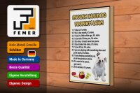 Holzschild Spruch 20x30cm english bulldog property laws