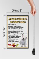 Holzschild Spruch 20x30cm english bulldog property laws
