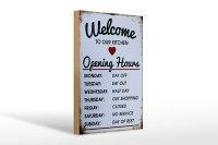 Holzschild Spruch 20x30cm welcome to our Kitchen Opening