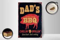 Holzschild Spruch 20x30cm Dad´s world famous BBQ grillin