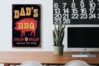 Holzschild Spruch 20x30cm Dad´s world famous BBQ grillin