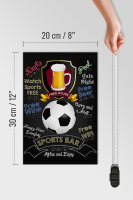 Holzschild Spruch 20x30cm sports bar free wine darts pool