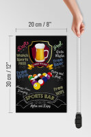 Holzschild Spruch 20x30cm sports bar Beer Bier relax enjoy