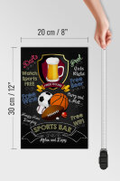 Holzschild Spruch 20x30cm sports bar happy hour Beer darts