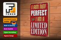 Holzschild Spruch 20x30cm i am not perfect limited edition