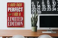 Holzschild Spruch 20x30cm i am not perfect limited edition