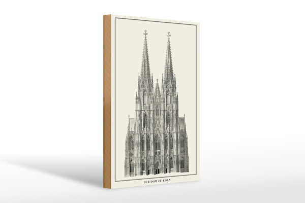 Holzschild Zeichnung 20x30cm der Dom zu Köln Kölner Dom