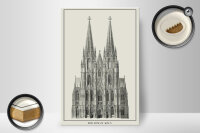 Holzschild Zeichnung 20x30cm der Dom zu Köln Kölner Dom