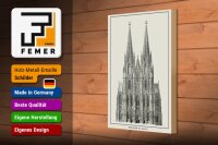 Holzschild Zeichnung 20x30cm der Dom zu Köln Kölner Dom