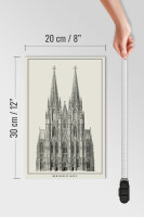 Holzschild Zeichnung 20x30cm der Dom zu Köln Kölner Dom
