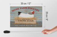 Holzschild Spruch 30x20cm Home farm poultry fresh eggs
