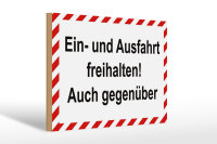 Holzschild Parken 30x20cm Ein- und Ausfahrt freihalten
