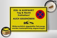 Holzschild Parken 30x20cm Ein- Ausfahrt Tag Nacht frei