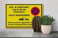 Holzschild Parken 30x20cm Ein- Ausfahrt Tag Nacht frei