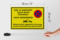 Holzschild Parken 30x20cm Ein- Ausfahrt Tag Nacht frei