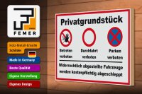 Holzschild Parken 30x20cm Privatgrundstück betreten Verbot