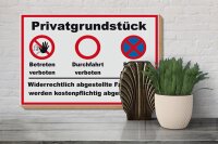 Holzschild Parken 30x20cm Privatgrundstück betreten Verbot