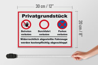 Holzschild Parken 30x20cm Privatgrundstück betreten Verbot