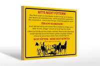 Holzschild Tiere 30x20cm bitte nicht füttern Pferde Weide
